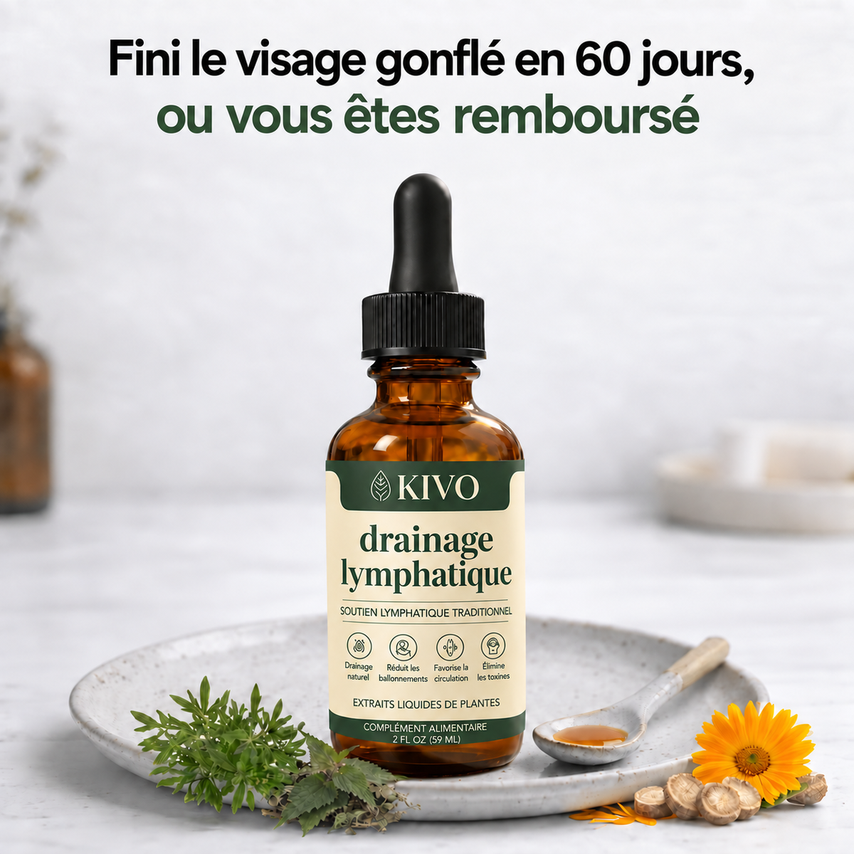 Kivo Lymphatic Detox Drops — 60-day money-back guarantee