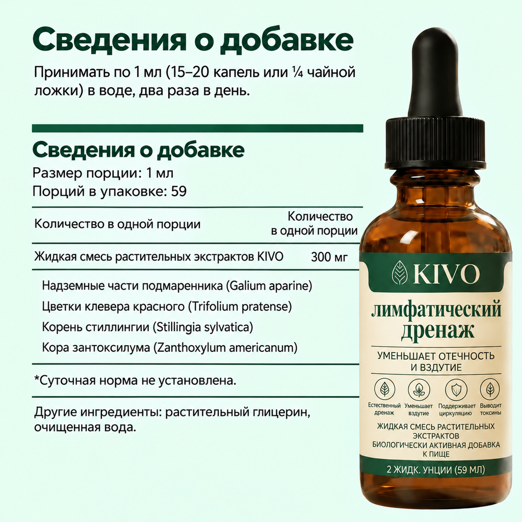 Kivo supplement facts and herbal ingredients